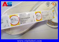 Πλαστικές ετικέτες μπουκαλιών ιατρικής φιαλιδίων φιαλλιδίων φαρμακείων, εκχύσιμες ετικέτες ρόλων στεροειδών