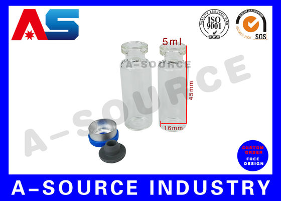 Γυάλινο μπουκάλι 5ml Μικρά γυάλινα φιαλίδια με ελαστικό πώμα και πλαστικό καπάκι αλουμινίου 13# για πεπτίδια / Sarms