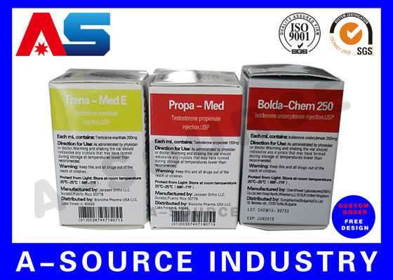 Προσαρμοσμένα κουτιά φιαλιδίων ISO 9001 Pharma 10ml για αποθήκευση, κανονική εκτύπωση για φιαλίδια πεπτιδίων
