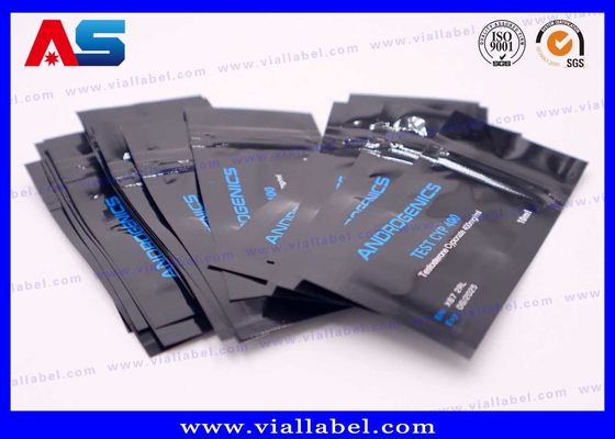Μαύρη εκτύπωση Αλουμινένιο φύλλο σάκο για 10 ml φιαλίδιο Δοκιμή Ανδρογόνων Cyp 10 ml μπουκάλι