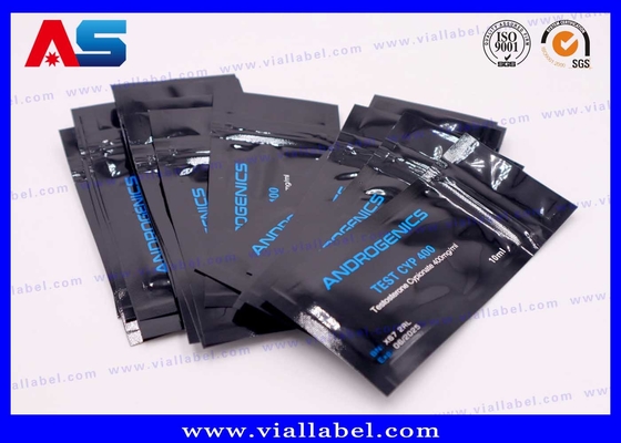 Μαύρη εκτύπωση Αλουμινένιο φύλλο σάκο για 10 ml φιαλίδιο Δοκιμή Ανδρογόνων Cyp 10 ml μπουκάλι