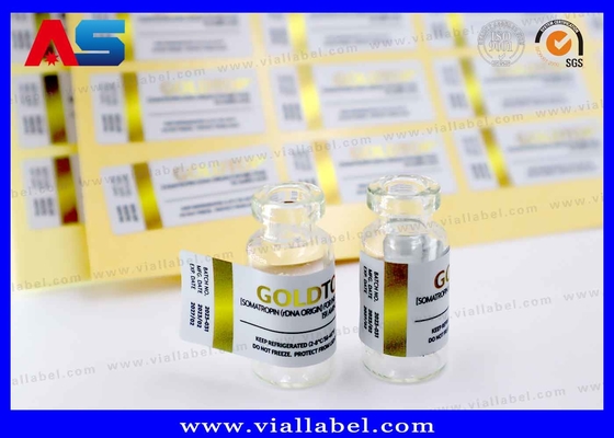 Χρυσό φύλλο 10ml Ετικέτες φιαλιδίων Εκτυπωμένα μπουκάλια Συσκευή Αδιάβροχο Δυνατό κόλλημα Ετικέτα 10ml