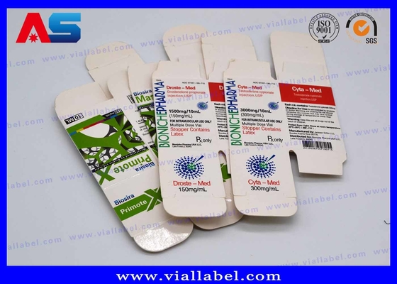 Bio Pharma 10ml Φιαλίδιο Κουτί Για Ενέσιμα Έλαια Γυάλινα μπουκάλια Συσκευή Προσαρμοσμένη δωρεάν σχεδίαση Ασφαλής αποστολή