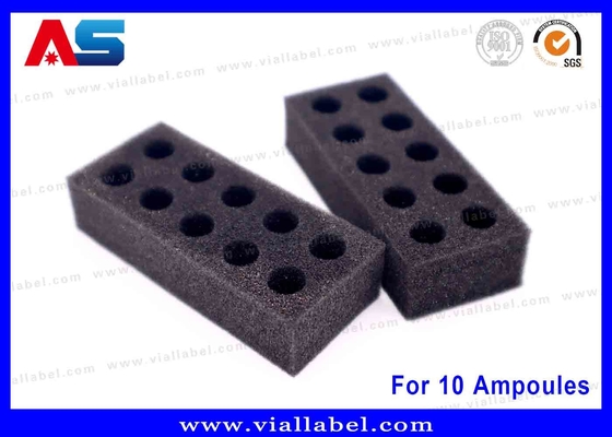Μαύρο δοχείο φούνας EVA για την αμπούλη ∙ 10x1ml Λύση ασφαλείας αποθήκευσης για ιατρική και εργαστηριακή χρήση