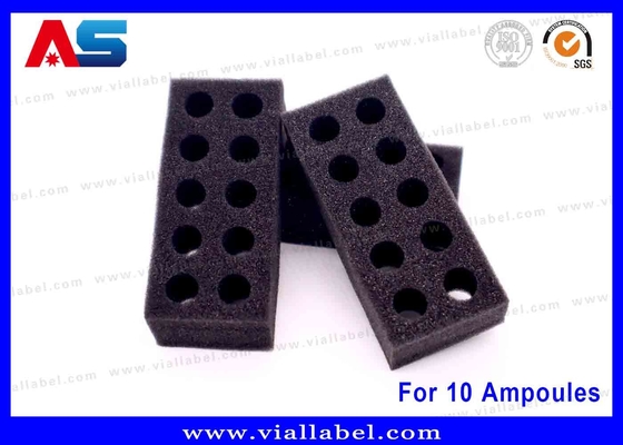 Μαύρο δοχείο φούνας EVA για την αμπούλη ∙ 10x1ml Λύση ασφαλείας αποθήκευσης για ιατρική και εργαστηριακή χρήση