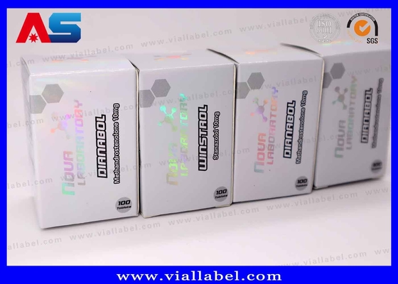 Βιο ετικέτα κιβωτίων φιαλιδίων Pharma 10ml και μπουκάλι γυαλιού για τη συσκευασία οξικού άλατος 250mg Muscle Growth