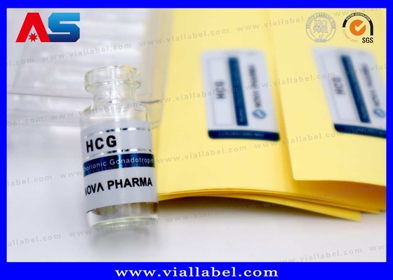 Ετικέτα μικρού φιαλιδίου ένεσης 2ml, Ματ προσαρμοσμένη εκτύπωση ετικέτας φιαλιδίου Hcg για φαρμακευτική συσκευασία