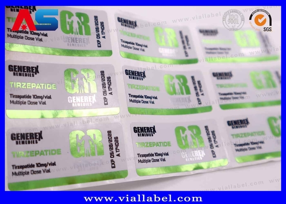 Ετικέτες μικρών φιαλιδίων Semaglutide 2mg / 5mg με φιλικά προς το περιβάλλον χαρακτηριστικά και αδιάβροχο σχεδιασμό