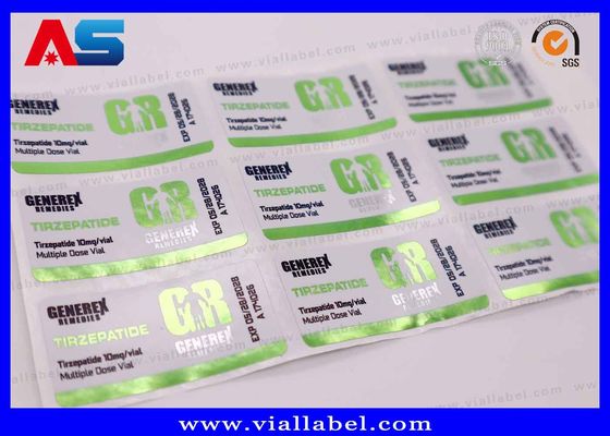 Ετικέτες μικρών φιαλιδίων Semaglutide 2mg / 5mg με φιλικά προς το περιβάλλον χαρακτηριστικά και αδιάβροχο σχεδιασμό