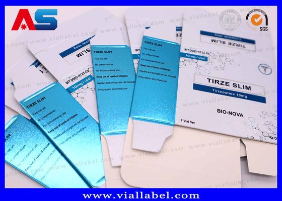 UV Ματ Μεταλλικά Χρώματα Φαρμακευτικά Πεπτίδια Ετικέτα Χάρτινου Κουτιού Δίσκοι Για 2 Φιαλίδια των 2ml