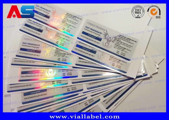 Ετικέτες Φιαλιδίων Ολογραφικές 10ml Εκτύπωση Ετικετών Φιαλιδίων Συνταγογραφούμενων Ενέσιμων Πεπτιδίων 4C Πλήρες Χρώμα 60 x 25 mm