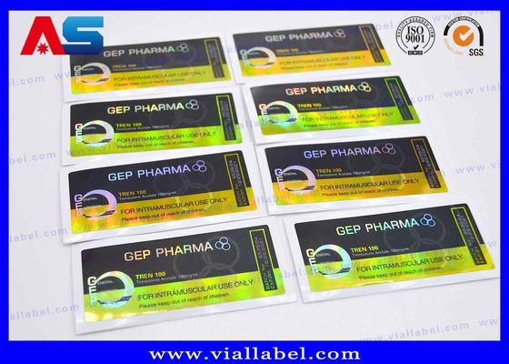 Δυνατή κόλληση Ετικέτες φιαλιδίων 10 ml Φίρμα PET Laser Film CMYK Εκτύπωση για φαρμακεία ετικέτες φιαλιδίων γυαλιού