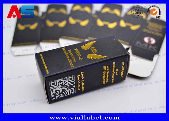 MK Φαρμακευτική 10 ml μπουκάλια κουτιά με χρυσό φύλλο ανάγλυφο λογότυπο κουτιά για μικρά φιαλίδια