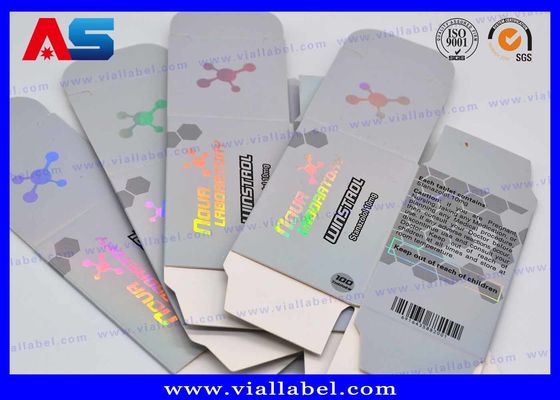 Ολογραφικό λέιζερ 15ml γυάλινα φιαλίδια σταγονίδια κουτιά και ετικέτες μικρά κουτιά συσκευασίας για φιαλίδια bodybuilding