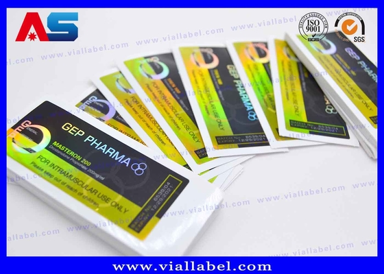 Δυνατή κόλληση Ετικέτες φιαλιδίων 10 ml Φίρμα PET Laser Film CMYK Εκτύπωση για φαρμακεία ετικέτες φιαλιδίων γυαλιού