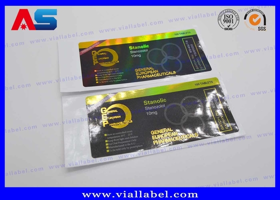 Δυνατή κόλληση Ετικέτες φιαλιδίων 10 ml Φίρμα PET Laser Film CMYK Εκτύπωση για φαρμακεία ετικέτες φιαλιδίων γυαλιού