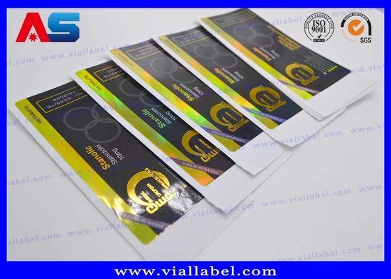 Δυνατή κόλληση Ετικέτες φιαλιδίων 10 ml Φίρμα PET Laser Film CMYK Εκτύπωση για φαρμακεία ετικέτες φιαλιδίων γυαλιού