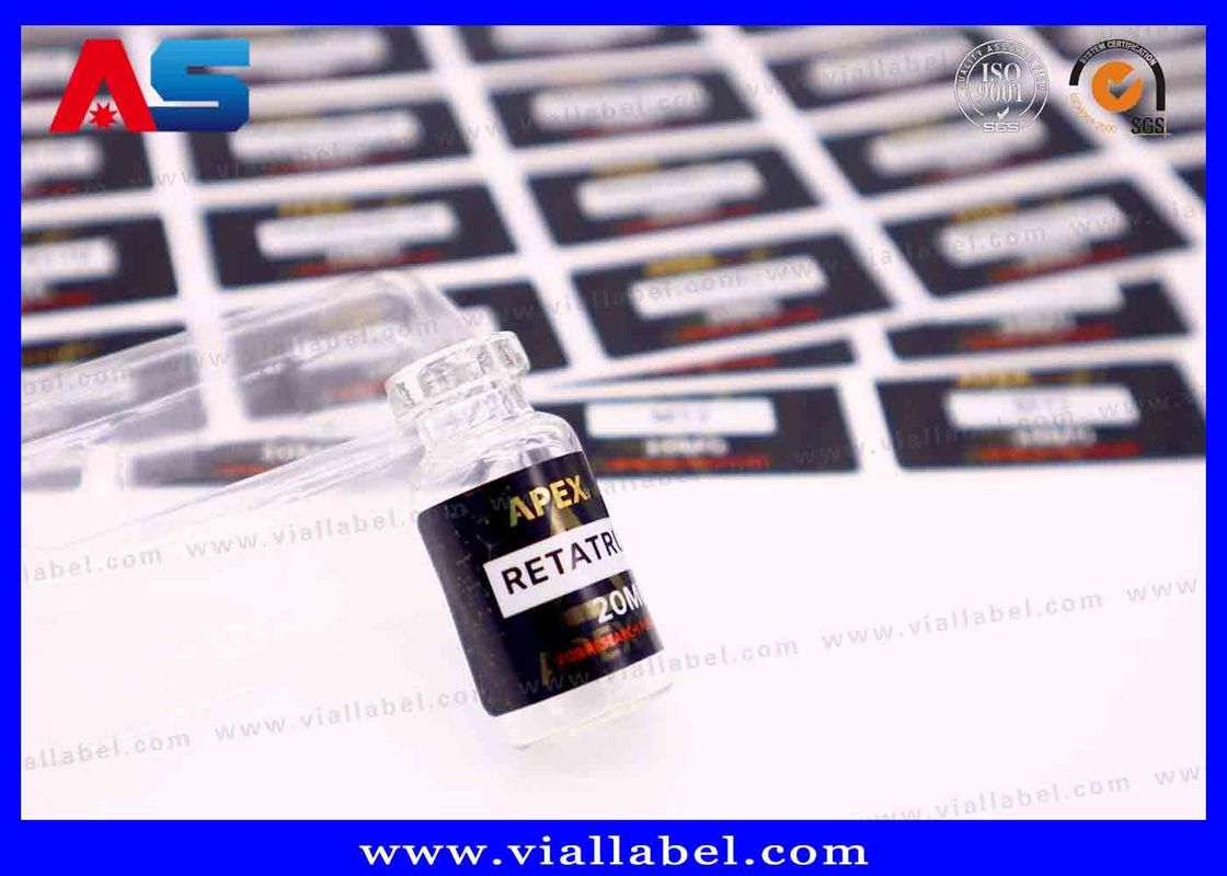 Ετικέτα μικρών μπουκαλιών για ενέσιμα έλαια Ετικέτες, ετικέτες φιαλιδίων Hcg Εκτύπωση προσαρμοσμένου λογότυπου