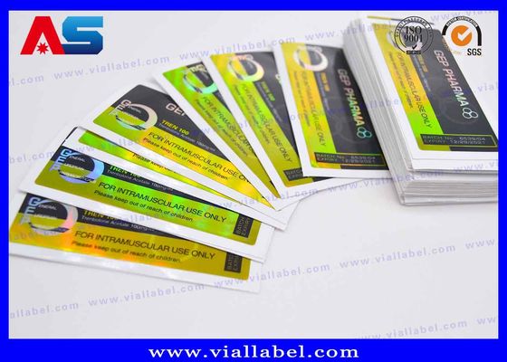 Για το Boldenene Undecylenate φιαλίδιο 10ml Προσαρμοσμένα αυτοκόλλητα ολόγραμμα Δυνατό κόλλημα Ετικέτες φιαλίδων 10ml με εφέ ολόγραμμα λέιζερ Προσαρμοσμένο μέγεθος